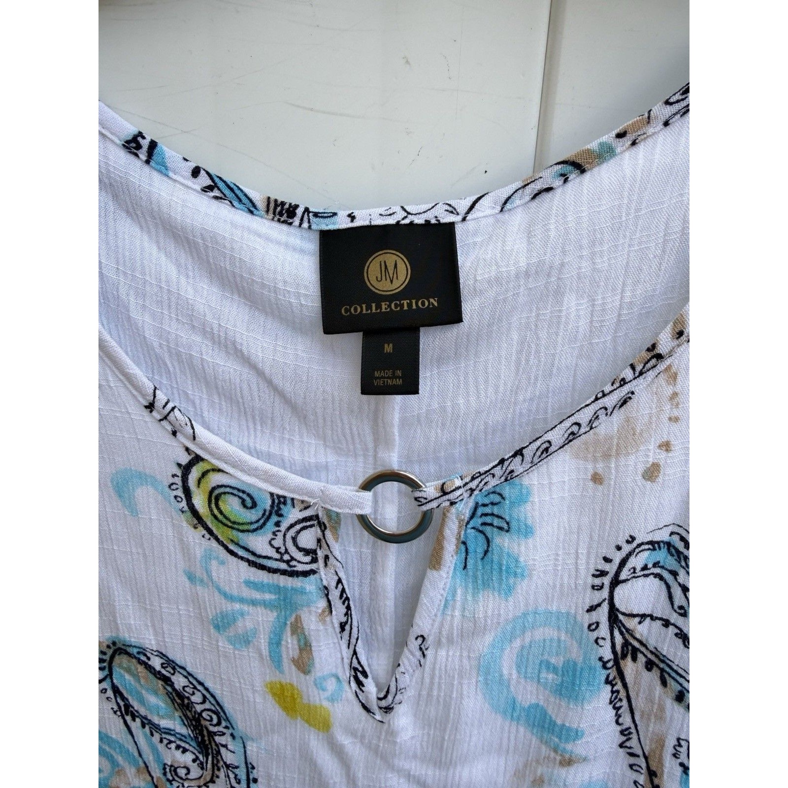 Jm Collection Dress Shift Sleeveless Women's Medium Paisley Lined Gauzy Nwt — image 2 of 5